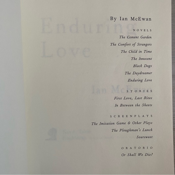 🔶 {4/$12} Enduring Love” by Ian McEwan - Paperback - Picture 7 of 11